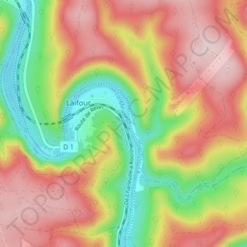 Mapa topográfico Madagascar, altitud, relieve