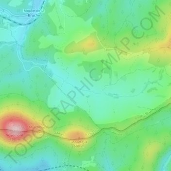 Mapa topográfico Le Hang, altitud, relieve
