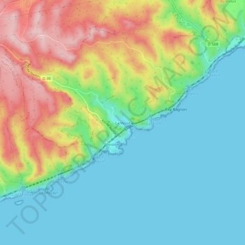 Mapa topográfico La Vesse, altitud, relieve