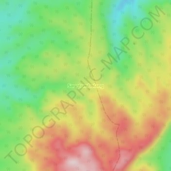 Mapa topográfico Sangtombolang, altitud, relieve