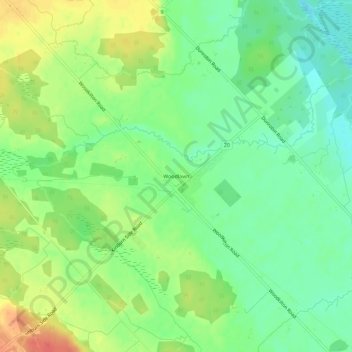 Mapa topográfico Woodlawn, altitud, relieve