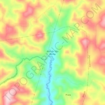 Mapa topográfico Alto do São Bento, altitud, relieve