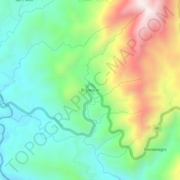 Mapa topográfico El Silencio, altitud, relieve