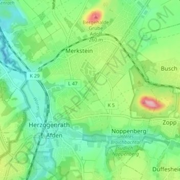 Mapa topográfico Ritzerfeld, altitud, relieve