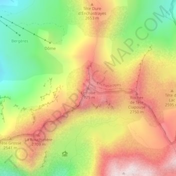 Mapa topográfico Le Foué, altitud, relieve