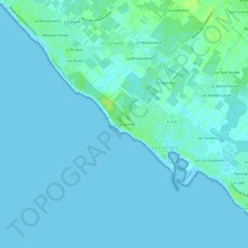 Mapa topográfico Le Chaume, altitud, relieve
