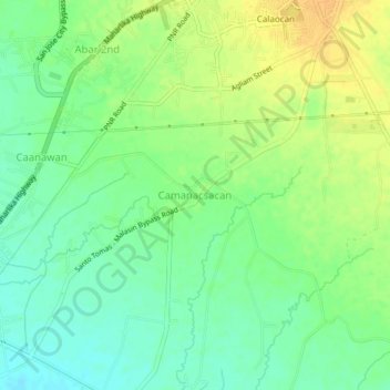 Mapa topográfico Camanacsacan, altitud, relieve