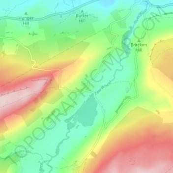 Mapa topográfico Countersett, altitud, relieve