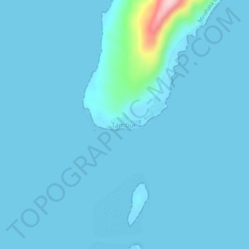 Mapa topográfico Tambun, altitud, relieve