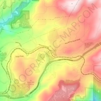 Mapa topográfico Alta, altitud, relieve