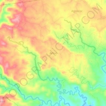 Mapa topográfico Artuz, altitud, relieve