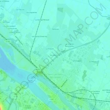 Mapa topográfico Les Secrétins, altitud, relieve