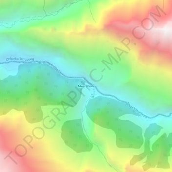 Mapa topográfico Musi Khola, altitud, relieve