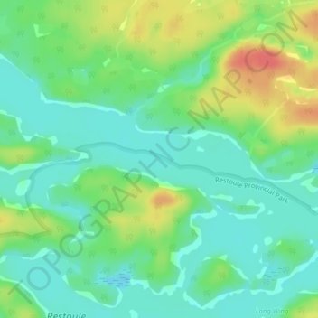 Mapa topográfico Clear Lake, altitud, relieve