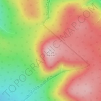 Mapa topográfico Mount Chandler, altitud, relieve