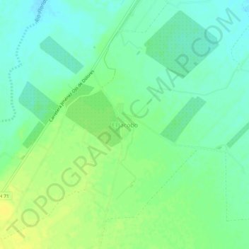 Mapa topográfico El Jacobo, altitud, relieve