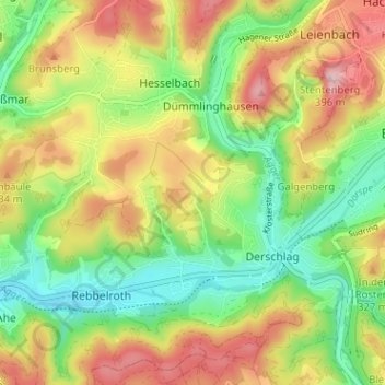 Mapa topográfico Kalteneich, altitud, relieve