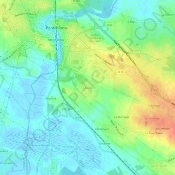 Mapa topográfico L'Aunay, altitud, relieve