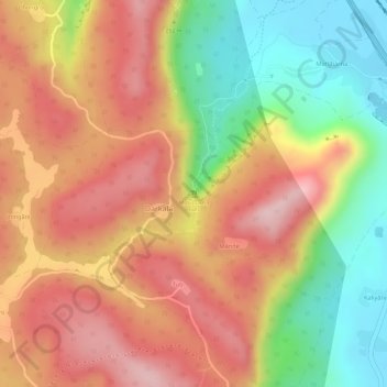 Mapa topográfico Motijharna Falls, altitud, relieve