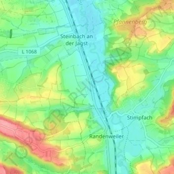 Mapa topográfico Appensee, altitud, relieve