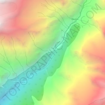 Mapa topográfico Himalaya, altitud, relieve