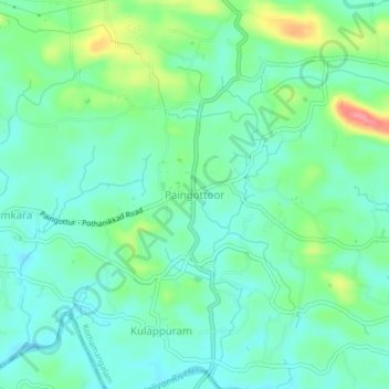 Mapa topográfico Paingottoor, altitud, relieve
