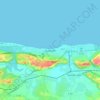 Mapa topográfico Guanabo, altitud, relieve