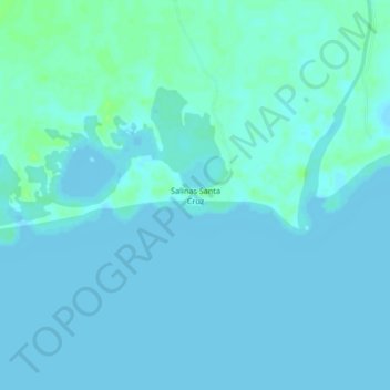 Mapa topográfico Salinas Santa Cruz, altitud, relieve