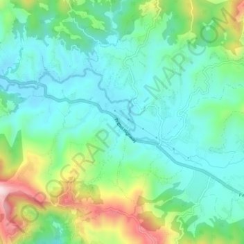 Mapa topográfico Tharpu, altitud, relieve