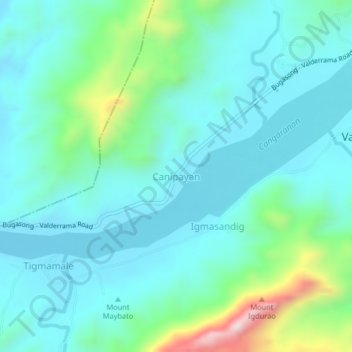 Mapa topográfico Canipayan, altitud, relieve