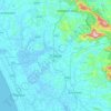 Mapa topográfico Thrissur, altitud, relieve