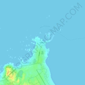 Mapa topográfico Andenes, altitud, relieve