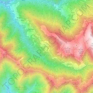 Mapa topográfico Terrusso, altitud, relieve