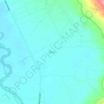 Mapa topográfico Beka, altitud, relieve