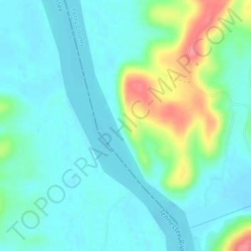 Mapa topográfico Lady Finger Bluff, altitud, relieve