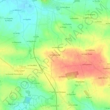 Mapa topográfico La Haie-Martel, altitud, relieve