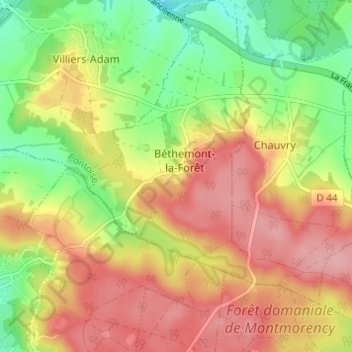 Mapa topográfico Le Montaugland, altitud, relieve