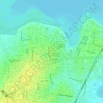 Mapa topográfico Banu Nagar, altitud, relieve
