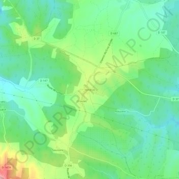 Mapa topográfico Vendras, altitud, relieve