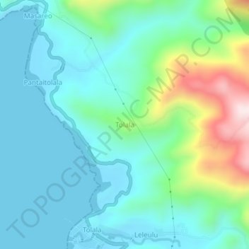 Mapa topográfico Tolala, altitud, relieve