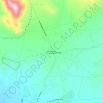 Mapa topográfico El Palmar, altitud, relieve