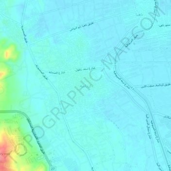 Mapa topográfico Kirdasah, altitud, relieve