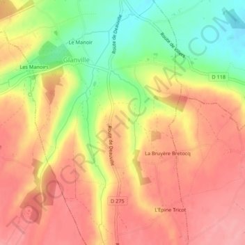 Mapa topográfico Villa Sayer, altitud, relieve