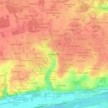 Mapa topográfico Le Bourg, altitud, relieve
