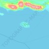 Mapa topográfico Kish Island, altitud, relieve
