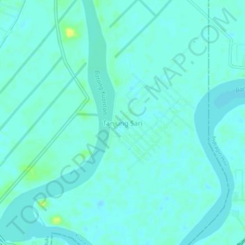 Mapa topográfico Tanjung Sari, altitud, relieve