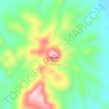 Mapa topográfico Mount Floyd, altitud, relieve