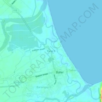 Mapa topográfico Purok 3, altitud, relieve