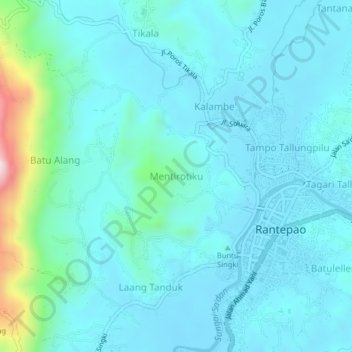 Mapa topográfico Mentirotiku, altitud, relieve