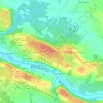 Mapa topográfico Gardépée, altitud, relieve